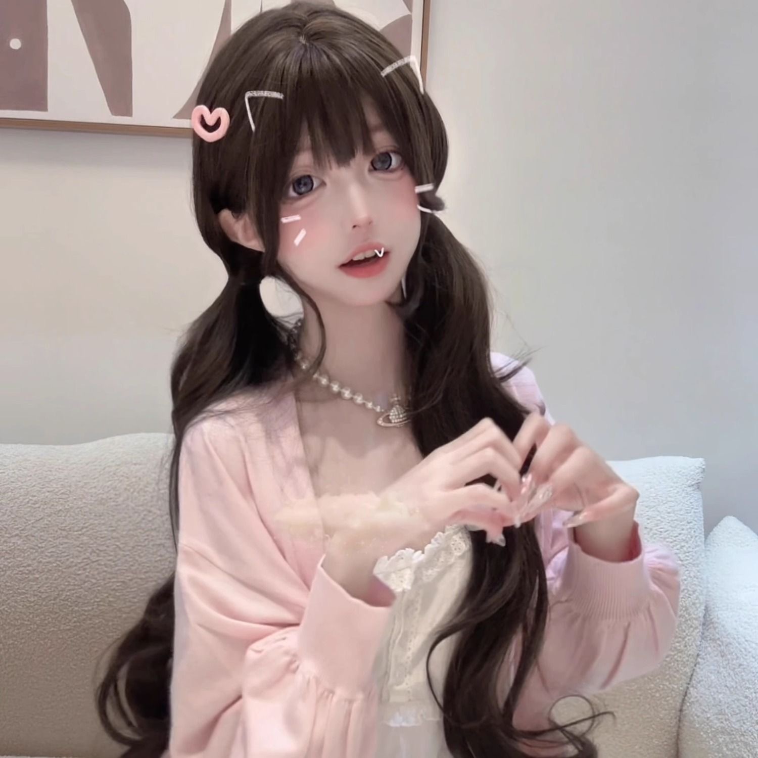 Anime Cosplay Girl Photo - Kızlar için 75 cm Sentetik Uzun