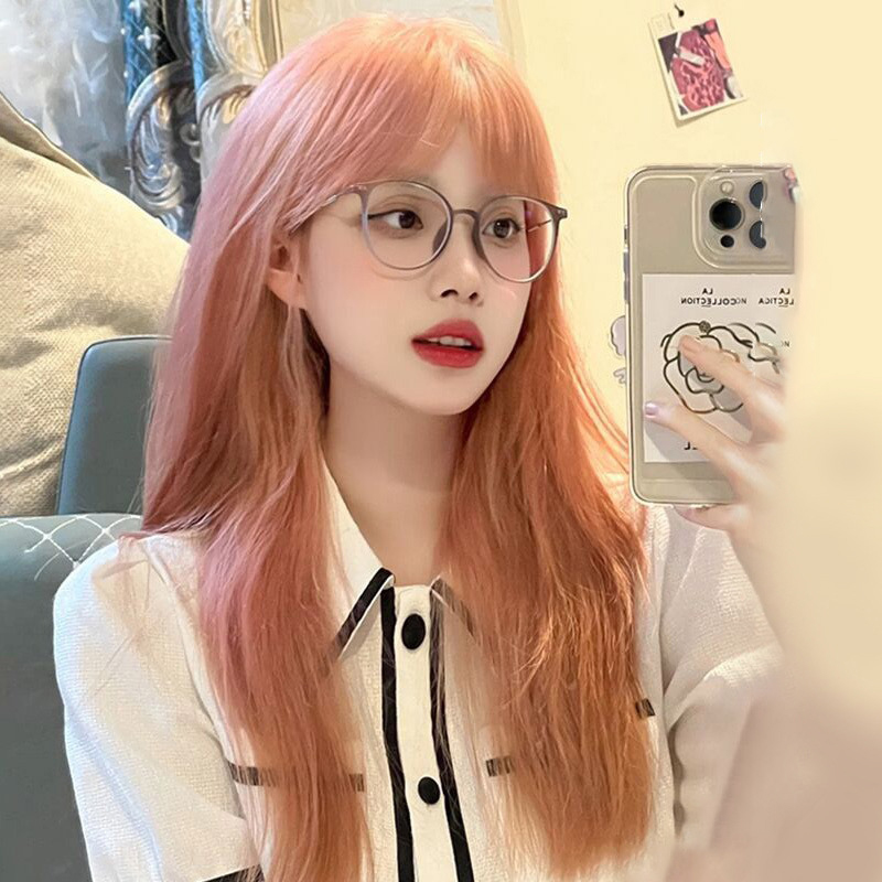 Anime Cosplay Korean Girl - Sentetik Kore Siyah Uzun Düz Saç