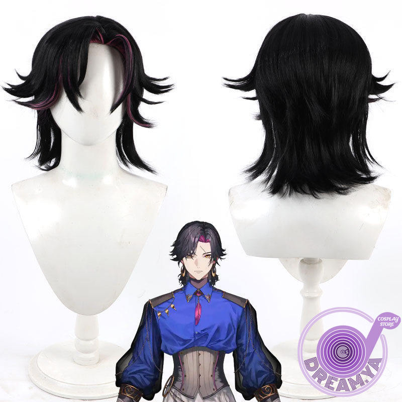 Cosplay Anime Black Hair - Vezalius Bandaj Cosplay Peruk vtuber Siyah