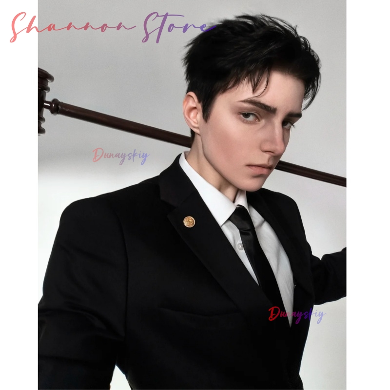 Cosplay Anime Black Hair - Hiromi Higuruma Yakışıklı Kısa Siyah Peruklar