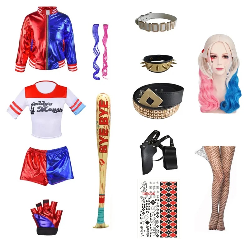 Anime Harley Quinn Cosplay - Yeni 2026 Anime Suicide Quinn Cosplay