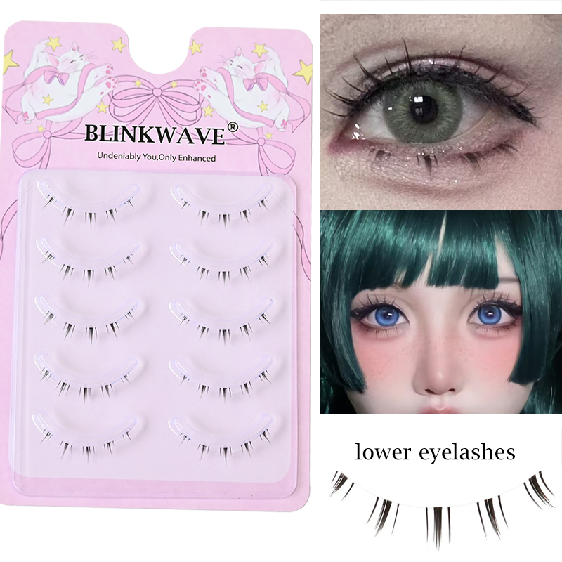 Anime Cosplay Eye Makeup - Manga Alt Şerit Kirpikler Doğal Sık