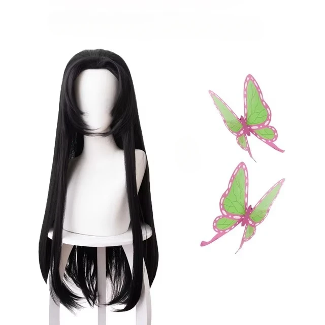 Cosplay Anime Black Hair - Anime Kochou Kanae Peruk Kimetsu no
