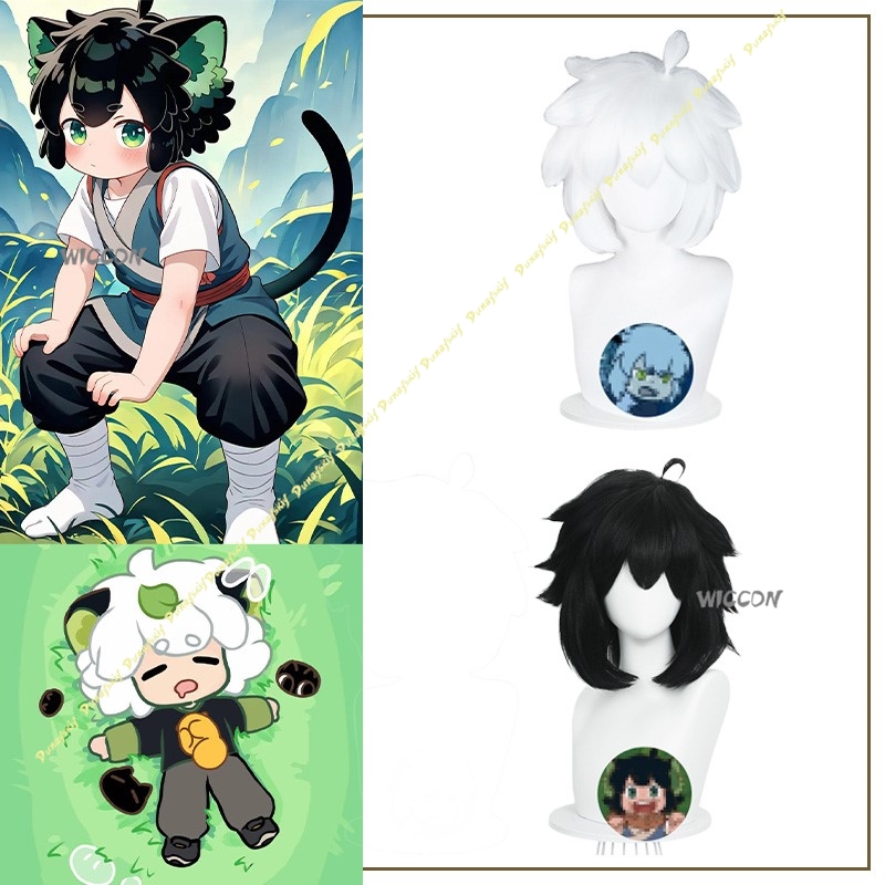 Anime Cosplay Girl With Black Hair - Luo Xiaohei Cosplay Kostümleri Peruk Siyah