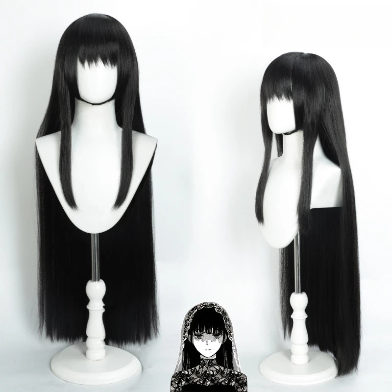 Anime Cosplay Girl With Black Hair - qq28LQOsaragi Peruk Gotik Taro Anime SAKAMOTO