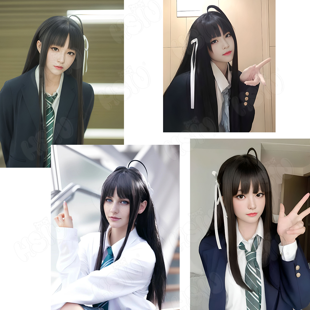 Awa Subaru Cosplay Peruk HSIU  - Anime Cosplay Girl With Black Hair incelemesi ve fiyatı