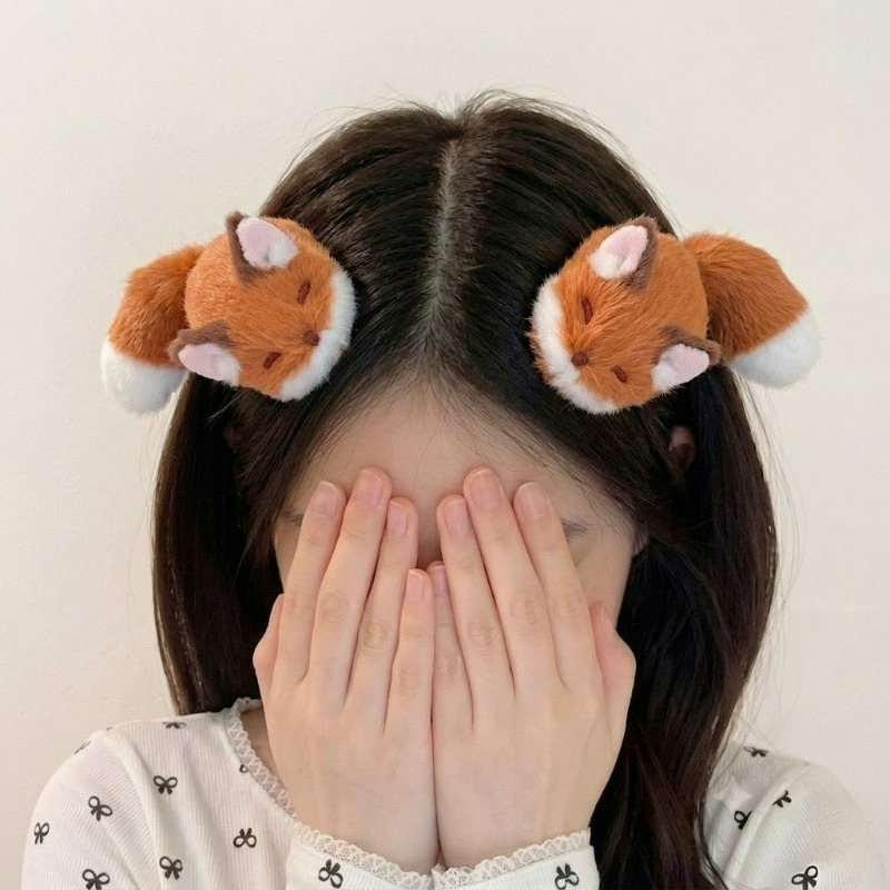 1/4 adet 3D peluş saç tokası s - Anime Cosplay Korean Girl incelemesi ve fiyatı